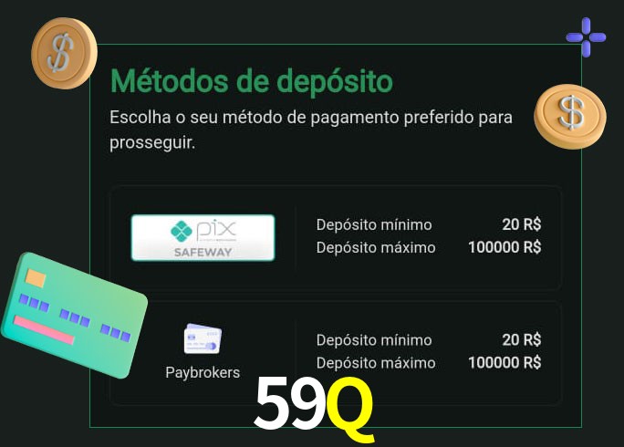 O cassino 59Q oferece uma grande variedade de métodos de pagamento